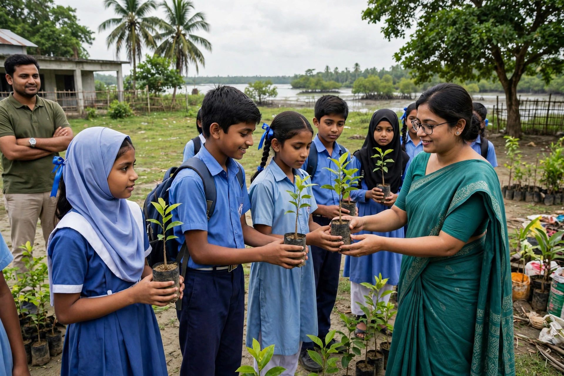বরগুনায় চারা রোপণের প্রতীকী চিত্র