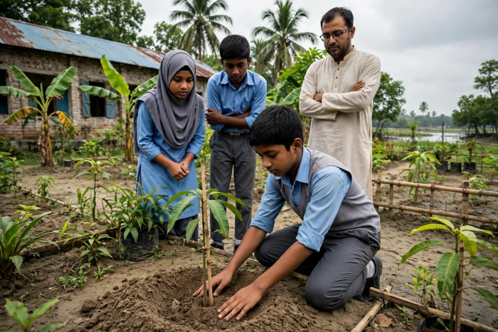 বরগুনায় চারা রোপণের প্রতীকী চিত্র