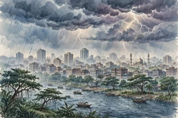 ঢাকায় বৃষ্টির পূর্বাভাসের প্রতীকী চিত্র