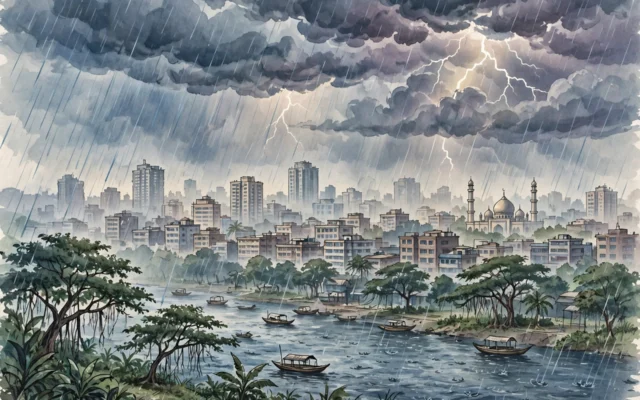 ঢাকায় বৃষ্টির পূর্বাভাসের প্রতীকী চিত্র